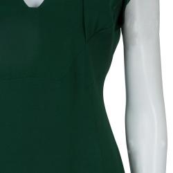 Antonio Berardi Dark Green Bodycon Sleeveless Dress M