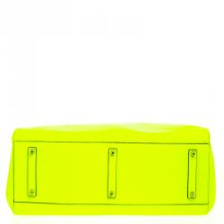 Pre Owned Anya Hindmarch Neon Green Leather Maxi Ebury Have A Nice Day Tote