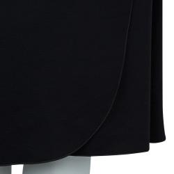 Pre Owned Armani Collezioni Black Knit Ruched Short Sleeve Overlap Dress M
