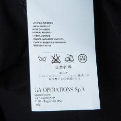 Pre Owned Armani Collezioni Black Knit Ruched Short Sleeve Overlap Dress M