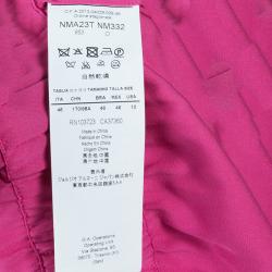 Pre Owned فستان أرماني كوليزيوني حرير وردي بخصر مطاطي وأكمام قصيرة L