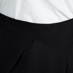 Pre Owned Armani Collezioni Black Draped Knee Length Skirt M