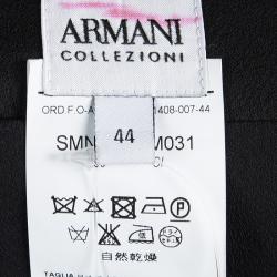 Pre Owned Armani Collezioni Black Draped Knee Length Skirt M