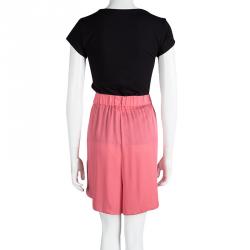 Pre Owned Armani Collezioni Pink Silk Divided Skirt L