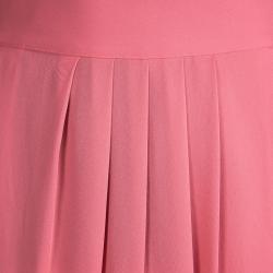 Pre Owned Armani Collezioni Pink Silk Divided Skirt L