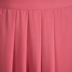 Pre Owned شورت أرماني كوليزيوني حرير وردي بطيات مزينة L