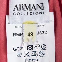 Pre Owned شورت أرماني كوليزيوني حرير وردي بطيات مزينة L