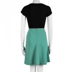 Pre Owned Armani Collezioni Green Volant Mini Skirt S