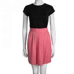 مملوكة مسبقًا Armani Collezioni Pink Silk Pleat Detail Divided Skirt M