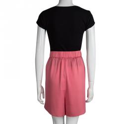مملوكة مسبقًا Armani Collezioni Pink Silk Pleat Detail Divided Skirt M