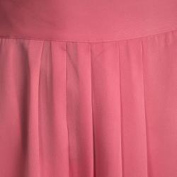 مملوكة مسبقًا Armani Collezioni Pink Silk Pleat Detail Divided Skirt M