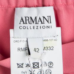 مملوكة مسبقًا Armani Collezioni Pink Silk Pleat Detail Divided Skirt M