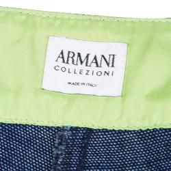 Pre Owned Armani Collezioni Indigo Dark Wash Denim Buckle Detail Straigh Fit Jeans M