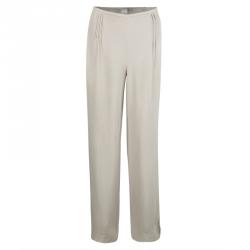 Pre Owned Armani Collezioni Beige Wide Leg Pants L