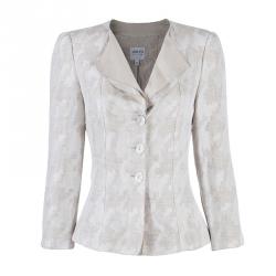 Pre Owned Armani Collezioni Beige White Jacket S
