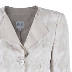 Pre Owned Armani Collezioni Beige White Jacket S