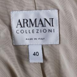 Pre Owned Armani Collezioni Beige White Jacket S