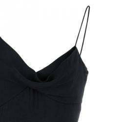 مملوكة مسبقًا Armani Collezioni Black Satin Sleeveless Dress M