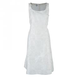 Pre Owned Armani Collezioni Off-white Textured Dress M
