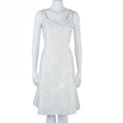 Pre Owned Armani Collezioni Off-white Textured Dress M