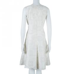 Pre Owned Armani Collezioni Off-white Textured Dress M