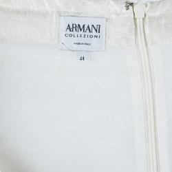Pre Owned Armani Collezioni Off-white Textured Dress M