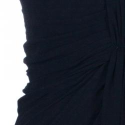 Pre Owned Armani Collezioni Black Sleeveless Gathered Dress M
