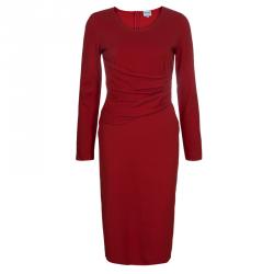 Pre Owned Armani Collezioni Red Draped Dress S