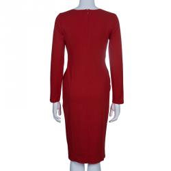 Pre Owned Armani Collezioni Red Draped Dress S