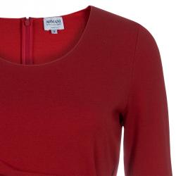 Pre Owned Armani Collezioni Red Draped Dress S