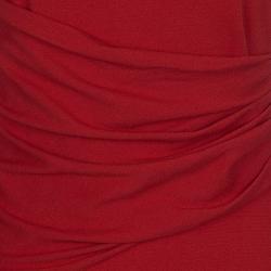Pre Owned Armani Collezioni Red Draped Dress S