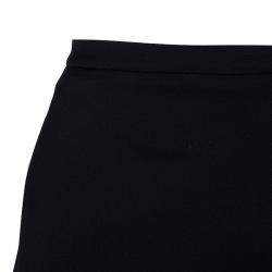 مملوكة مسبقً ا Armani Collezioni Black Silk Ruffle Skirt M