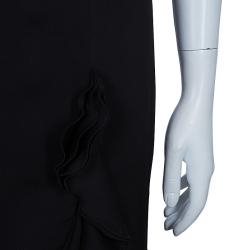 مملوكة مسبقًا Armani Collezioni Black Silk Ruffle Skirt M