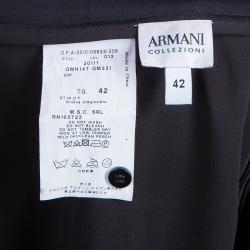 مملوكة مسبقًا Armani Collezioni Black Silk Ruffle Skirt M