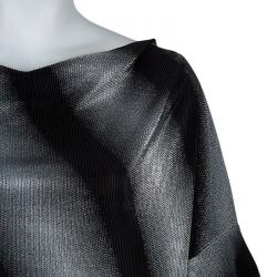 مملوكة مسبقًا توب أرماني كوليزيوني كم قصير فضي وأسود L