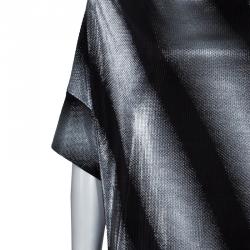 مملوكة مسبقًا توب أرماني كوليزيوني كم قصير فضي وأسود L