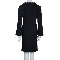 Pre Owned Armani Collezioni Black Striped Skirt Suit M