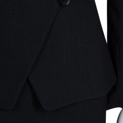 Pre Owned Armani Collezioni Black Striped Skirt Suit M