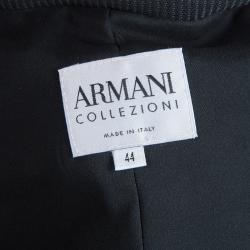 Pre Owned Armani Collezioni Black Striped Skirt Suit M