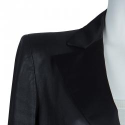 Pre Owned جاكيت أرماني كوليزيوني روز جلد أسود L