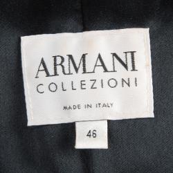 Pre Owned جاكيت أرماني كوليزيوني روز جلد أسود L