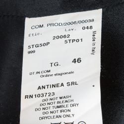 Pre Owned جاكيت أرماني كوليزيوني روز جلد أسود L