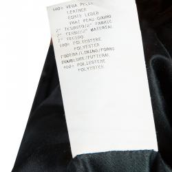 Pre Owned جاكيت أرماني كوليزيوني روز جلد أسود L