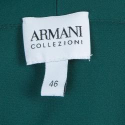 مملوكة مسبقًا بلوزة أرماني كوليزوني تصميم البليزر خضراء بأكمام طويلة مقاس L