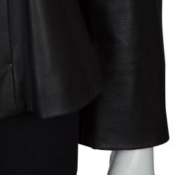 Pre Owned Armani Collezioni Brown Leather Jacket M