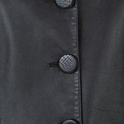 Pre Owned Armani Collezioni Brown Leather Jacket M