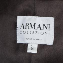 Pre Owned Armani Collezioni Brown Leather Jacket M