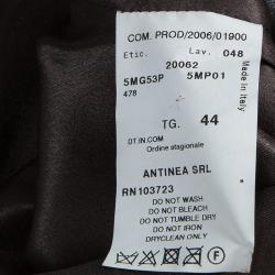 Pre Owned Armani Collezioni Brown Leather Jacket M