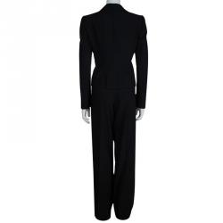 Armani Collezioni Black Wool Pant Suit M