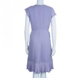 مملوكة مسبقًا Armani Collezioni Lilac Wrap Dress M